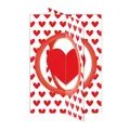 3D foldable Valentine heart decoration with red and white circles and heart patterns - White Base Red Heart Pattern Style (Y-00173-3)