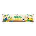 Brazil 2026 World Cup football supporter banner in yellow and green colors with ropes - Brazil (Y-00652-8)