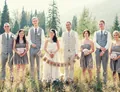 Just married Banner aus Kraftpapier mit roten Herzen als Hochzeits-Fotorequisiten - Just Married (Klein)