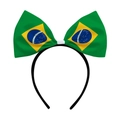 Brazil flag pattern bow headband for 2026 World Cup soccer fans cheering accessory - Brazil (Y-00655-5)