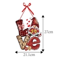 Valentine gnome LOVE door hanger with red plaid and leopard print patterns - Leopard LOVE Gnome Style