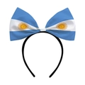 2026 World Cup Argentina flag bow headband with classic sun emblem for soccer fans - Argentina (Y-00655-6)