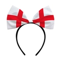 England flag bow headband for soccer fans, featuring a St. George's cross design - England (Y-00655-7)