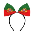 Portugal flag bow headband in green and red for 2026 World Cup soccer fans - Portugal (Y-00655-8)
