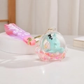 Porte-clés mignon en acrylique à sable mouvant avec dragonne rose et figurine cartoon - Dragonne Dégradée + Bouteille de Liquide / Rose