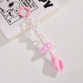Simpatico portachiavi con perline rosa e conchiglia luminosa per cellulare e borse - Anello Colorato e Piccola Catena di Conchiglia / Rosa