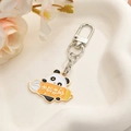 Panda sleutelhanger met gele boekrol en gouden metalen sluiting voor tas decoratie - Succes bij Examens