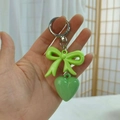 Silver Ring + Heart + Bow / Green