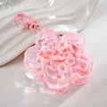 Pink sakura acrylic liquid glitter keychain with cherry blossom petals and metal clasp - Pink