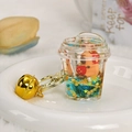 Portachiavi creativo Capybara con liquido blu, glitter a stella e campanello dorato - Tazza a Cuore Blu