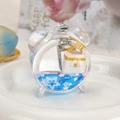 Portachiavi in acrilico con sabbie mobili blu barca a vela e faro a forma di orologio - Sveglia