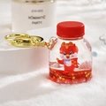 Quicksand keychain with red cartoon dragon and gold glitter stars in liquid bottle - Red Dragon Oil Bottle [Bottle Shape]
