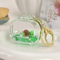 Kreativer grüner Schildkröte Flüssig-Glitzer-Schlüsselanhänger aus Acrylglas-Fläschchen - Grüne Schildkröte