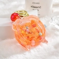 Orange alarm clock shaped acrylic keychain with liquid glitter and colorful beads - Alarm Clock Beads Orange