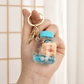 Porte-clés Capybara avec bouteille de sable mouvant et mignon pendentif de hamster - Fermoir Or Clair + Bouteille Infusée d'Huile / Style Bouteille Cylindrique