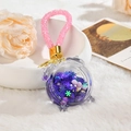 Purple astronaut alarm clock keychain with floating glitter and pink braided strap - Alarm Clock Cord Purple