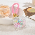 Pink alarm clock liquid quicksand keychain with colorful beads and glitter strap - Alarm Clock Cord White