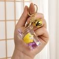 Simpatico portachiavi a tazza di tè al latte con stella gialla e campanello d'oro - Stile Campanello [Viola]