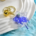 Portachiavi a stella viola con sabbie mobili liquide, figurina carina e campanellino - Lecca-lecca Stella Viola