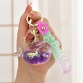 Creative whale quicksand keychain with purple liquid glitter and pink gradient strap - Rope Style Flash [Purple]