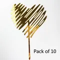 Pack of 10 golden acrylic cake toppers with hollow heart design for birthdays - Curved Heart Style / 10 Pieces Pack / Gold