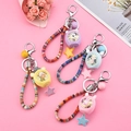 Cute bunny keychain set with colorful braided ropes and dream come true star charms - Light-up Version [one Color Randomly Selected]