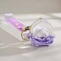 Purple Cinnamoroll cloud quicksand keychain with star glitter and silicone strap - Cloud Mini Fan (Purple)