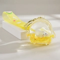 Cinnamoroll themed liquid sand keychain with yellow silicone wrist strap and cloud mascot - Cloud Mini Fan (Lemon Yellow)