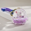 Cute liquid sand rabbit keychain with purple sequins and a soft silicone wristband - Oil Bottle (Purple)
