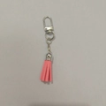 Vibrant hot pink faux suede tassel pendant with silver metal cap and secure lobster clasp - D-Clasp Mini Tassel / Pink
