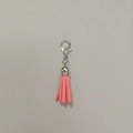 Pink suede tassel pendant with silver metal lobster clasp for keychains and bags - Lobster Clasp / Pink
