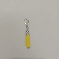 Bright yellow faux suede tassel charm with silver lobster clasp for bag accessories - Lobster Clasp / Lemon Yellow