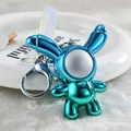 Creative mirror iridescent bunny keychain with colorful gradient chrome finish for bags - Green