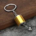 Creative manual car gear shifter keychain in gold zinc alloy with moving lever design - Gold