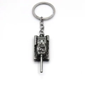 Schlüsselanhänger aus Zinklegierung T34 Panzer Modell in Vintage-Silber für Autozubehör - Antikes Zinn