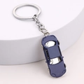 Portachiavi auto sportiva blu scuro in lega di zinco con anello in metallo e design moderno - Blu