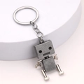 Creative movable robot keychain with vintage industrial metal finish and cute geometric design - Antique Pewter