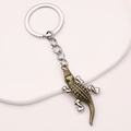 Creative bronze and silver crocodile metal keychain for backpacks and car keys - Bronze