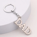Portachiavi in lega di zinco con scritta DAD e finitura in argento lucido a specchio - DAD Argento Perlato