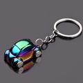 Regenbogenfarbener Käfer-Auto-Schlüsselanhänger aus Zinklegierung mit glänzendem Finish - Irisierend