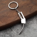Cool silver fuel nozzle keychain for car tuning fans made of polished stainless steel - Silver