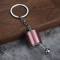 Creative manual car gear shifter keychain in matte pink and polished silver alloy - Light Pink Gear Shifter