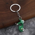 Green vintage scooter keychain with Roma lettering and a sturdy silver metal ring - Green