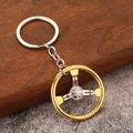 Portachiavi creativo a forma di mini volante da corsa bicolore oro e argento - Oro e Argento