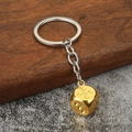 Zinklegierung Schlüsselanhänger mit goldenem Würfelanhänger und silbernem Metallring - Gold