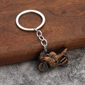 Vintage bronze motorcycle metal keychain with heavy duty zinc alloy bike pendant - Antique Red