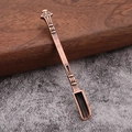 Cuillère à priser portable en cuivre au style vintage avec gravures pour poudres fines - Rouge Antique