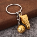 Creatieve voetbalschoen en voetbal metalen sleutelhanger met gouden afwerking - Goud