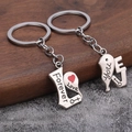 Zweiteilige Herz-Schlüsselanhänger aus Silber mit Forever Love Gravur für Paare - Silber Paar