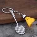 Miniatur-Badmintonschläger mit gelbem Federball Sport-Schlüsselanhänger - Gelb